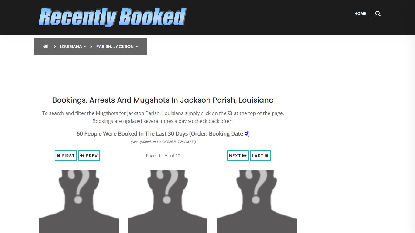 Bookings, Arrests and Mugshots in Jackson Parish, Louisiana